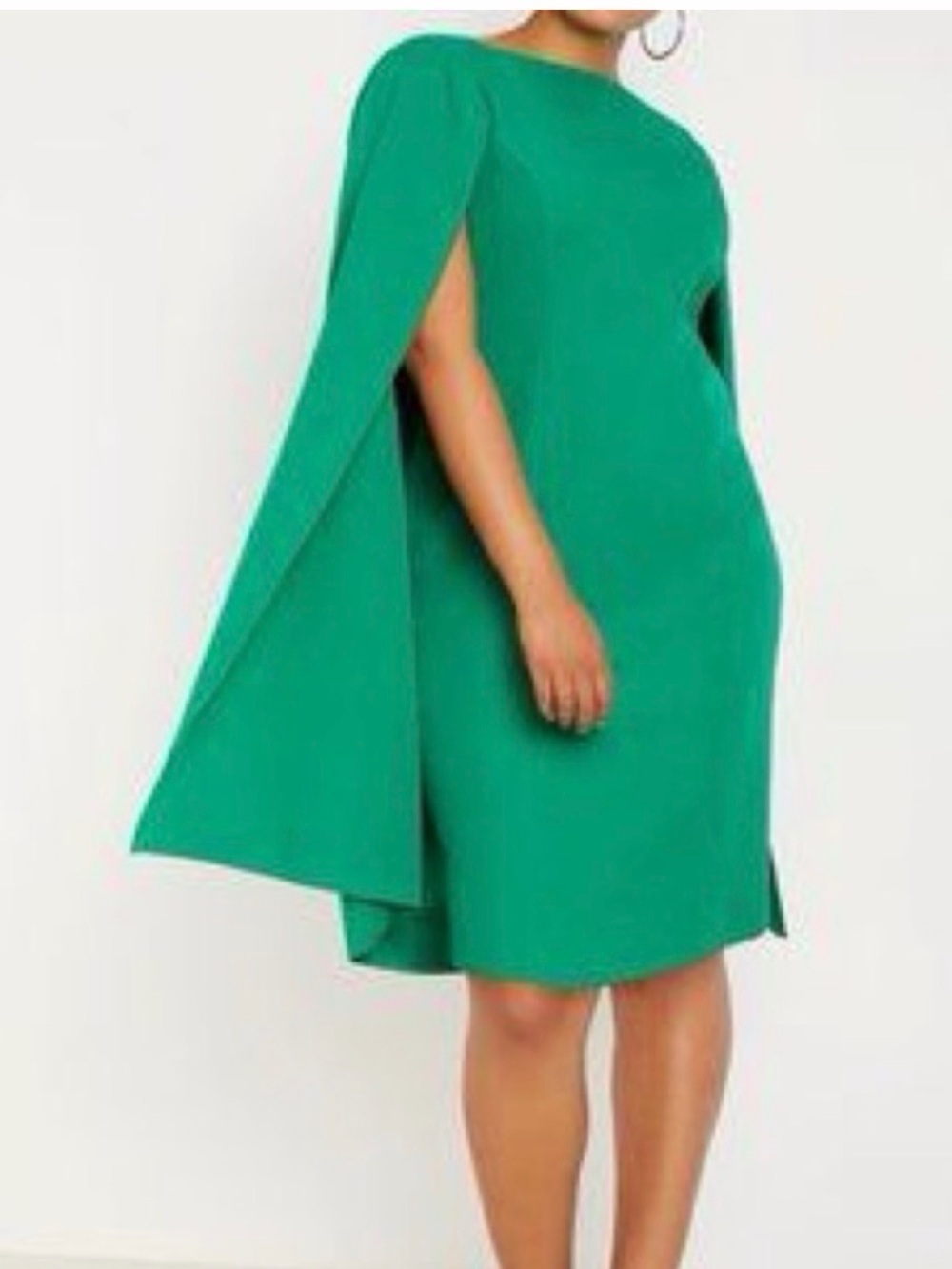 Eloquii Emerald Green Cape Shift Dress